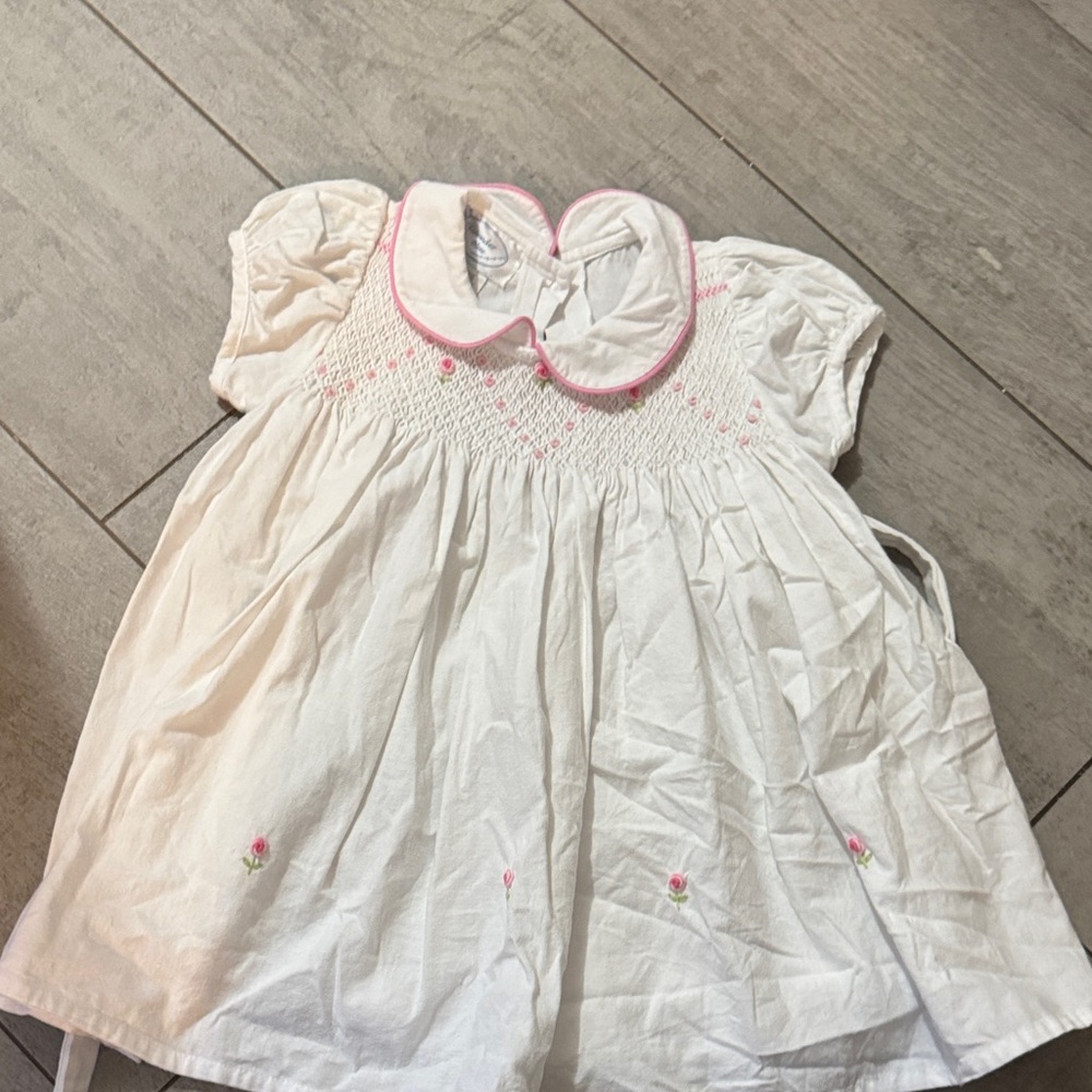 Charming White and Pink Kids Dress